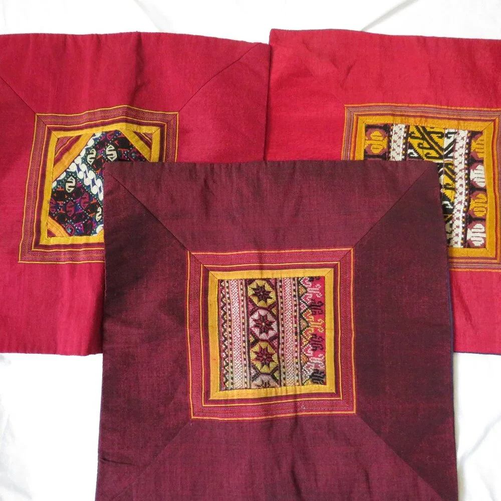 VINTAGE BOHO EMBROIDERED PILLOW COVER SET 🌿✨